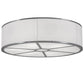 Meyda Lighting Cilindro 247634 36" 6-Light Extreme Chrome Flush Mount Light With White Textrene Shade