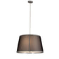 Meyda Lighting Cilindro 248069 30" 3-Light Weatherable Silver Tapered Pendant Light With Black Textralite Shade