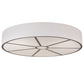 Meyda Lighting Cilindro 248625 60" 10-Light Nickel Powder Coat Flush Mount Light With White Textrene & Statuario Idalight Shade