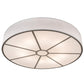 Meyda Lighting Cilindro 248625 60" 10-Light Nickel Powder Coat Flush Mount Light With White Textrene & Statuario Idalight Shade