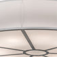 Meyda Lighting Cilindro 248625 60" 10-Light Nickel Powder Coat Flush Mount Light With White Textrene & Statuario Idalight Shade