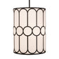 Meyda Lighting Cilindro 248836 30" 6-Light Textured Black Homer Pendant Light With White Textrene & Statuario Idalight Shade