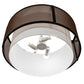 Meyda Lighting Cilindro 249042 30" 3-Light Flat Black Semi-flush Mount Light With White & Black Organza Textrene Shade