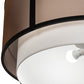 Meyda Lighting Cilindro 249042 30" 3-Light Flat Black Semi-flush Mount Light With White & Black Organza Textrene Shade