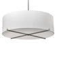 Meyda Lighting Cilindro 249116 48" 8-Light Nickel Structure Pendant Light With White Laura Textrene & Statuario Idalight Shade