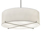 Meyda Lighting Cilindro 249116 48" 8-Light Nickel Structure Pendant Light With White Laura Textrene & Statuario Idalight Shade