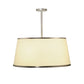 Meyda Lighting Cilindro 25" 3-Light Brushed Nickel Powdercoat Pendant Light With Cream Textrene Shade