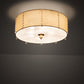Meyda Lighting Cilindro 25" 6-Light Brass Tint Lujoso Semi-flush Mount Light With Beige & White Statuario Idalight Shade
