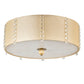 Meyda Lighting Cilindro 25" 6-Light Brass Tint Lujoso Semi-flush Mount Light With Beige & White Statuario Idalight Shade