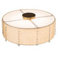 Meyda Lighting Cilindro 25" 6-Light Brass Tint Lujoso Semi-flush Mount Light With Beige & White Statuario Idalight Shade