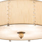 Meyda Lighting Cilindro 25" 6-Light Brass Tint Lujoso Semi-flush Mount Light With Beige & White Statuario Idalight Shade