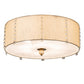 Meyda Lighting Cilindro 25" 6-Light Brass Tint Lujoso Semi-flush Mount Light With Beige & White Statuario Idalight Shade