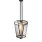 Meyda Lighting Cilindro 25" Oil Rubbed Bronze Tapered Pendant Light With Bronze Transparent Glass & WHite Statuario Idalight Shade