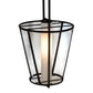 Meyda Lighting Cilindro 25" Oil Rubbed Bronze Tapered Pendant Light With Bronze Transparent Glass & WHite Statuario Idalight Shade
