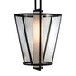 Meyda Lighting Cilindro 25" Oil Rubbed Bronze Tapered Pendant Light With Bronze Transparent Glass & WHite Statuario Idalight Shade