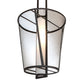 Meyda Lighting Cilindro 25" Oil Rubbed Bronze Tapered Pendant Light With Bronze Transparent Glass & WHite Statuario Idalight Shade