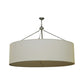 Meyda Lighting Cilindro 255114 60" 8-Light Nickel Pendant Light With Beige Eggshell Textrene Shade