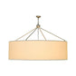 Meyda Lighting Cilindro 255114 60" 8-Light Nickel Pendant Light With Beige Eggshell Textrene Shade