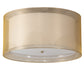 Meyda Lighting Cilindro 26" 4-Light Antique Brass Flush Mount Light With Beige & White Shade