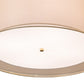 Meyda Lighting Cilindro 26" 4-Light Antique Brass Flush Mount Light With Beige & White Shade