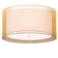 Meyda Lighting Cilindro 26" 4-Light Antique Brass Flush Mount Light With Beige & White Shade