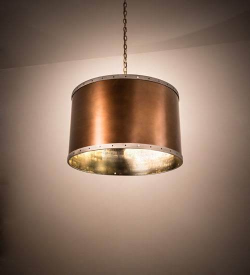 Meyda Lighting Cilindro 26" 4-Light Burnished Copper Hanover Pendant Light