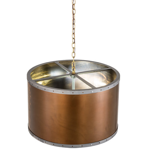 Meyda Lighting Cilindro 26" 4-Light Burnished Copper Hanover Pendant Light