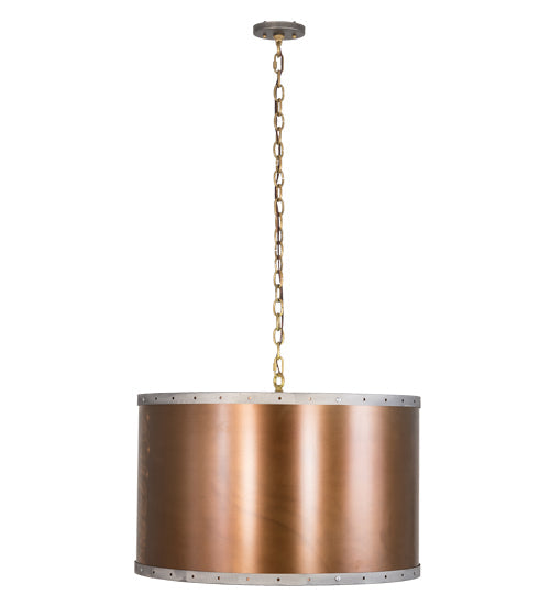Meyda Lighting Cilindro 26" 4-Light Burnished Copper Hanover Pendant Light