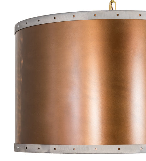 Meyda Lighting Cilindro 26" 4-Light Burnished Copper Hanover Pendant Light