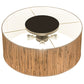 Meyda Lighting Cilindro 26" 4-Light Oil Rubbed Bronze Flush Mount Light With Grass Textrene & Statuario Idalight Shade