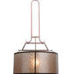 Meyda Lighting Cilindro 26" Burnt Caramel Embellir Inverted Pendant Light With Amber & Silver Mica Shade Glass