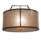 Meyda Lighting Cilindro 26" Burnt Caramel Embellir Inverted Pendant Light With Amber & Silver Mica Shade Glass