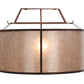 Meyda Lighting Cilindro 26" Burnt Caramel Embellir Inverted Pendant Light With Amber & Silver Mica Shade Glass