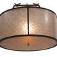 Meyda Lighting Cilindro 26" Burnt Caramel Embellir Inverted Pendant Light With Amber & Silver Mica Shade Glass