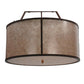Meyda Lighting Cilindro 26" Burnt Caramel Embellir Inverted Pendant Light With Amber & Silver Mica Shade Glass