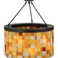 Meyda Lighting Cilindro 27" 12-Light Oil Rubbed Bronze Calico Semi-flush Mount Ceiling Light With Amber and Beige Shade