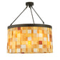 Meyda Lighting Cilindro 27" 12-Light Oil Rubbed Bronze Calico Semi-flush Mount Ceiling Light With Amber and Beige Shade