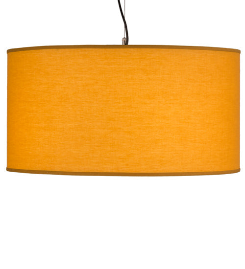 Meyda Lighting Cilindro 27" 4-Light Oil Rubbed Bronze Play Textrene Pendant Light With Vintage Gold Textrene Shade