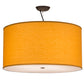 Meyda Lighting Cilindro 27" 4-Light Oil Rubbed Bronze Play Textrene Pendant Light With Vintage Gold Textrene Shade