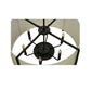 Meyda Lighting Cilindro 27" 6-Light Antique Iron Gate Lucy Pendant Light With Cream Textrene Shade