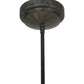 Meyda Lighting Cilindro 27" 6-Light Antique Iron Gate Lucy Pendant Light With Cream Textrene Shade