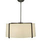 Meyda Lighting Cilindro 27" 6-Light Antique Iron Gate Lucy Pendant Light With Cream Textrene Shade