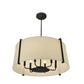 Meyda Lighting Cilindro 27" 6-Light Antique Iron Gate Lucy Pendant Light With Cream Textrene Shade
