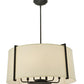 Meyda Lighting Cilindro 27" 6-Light Antique Iron Gate Lucy Pendant Light With Cream Textrene Shade