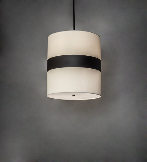 Meyda Lighting Cilindro 27" Oil Rubbed Bronze Pendant Light With White Textrene & Statuario Idalight Shade