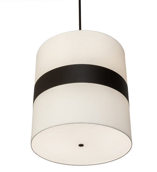 Meyda Lighting Cilindro 27" Oil Rubbed Bronze Pendant Light With White Textrene & Statuario Idalight Shade