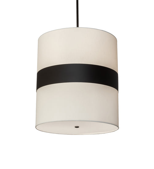 Meyda Lighting Cilindro 27" Oil Rubbed Bronze Pendant Light With White Textrene & Statuario Idalight Shade