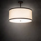 Meyda Lighting Cilindro 28" 4-Light Mahogany Bronze Pendant Light With Eggshell Textrene & Statuario Idalight Shade