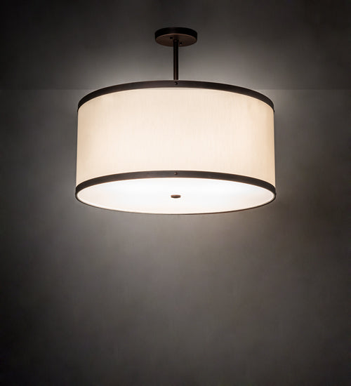 Meyda Lighting Cilindro 28" 4-Light Mahogany Bronze Pendant Light With Eggshell Textrene & Statuario Idalight Shade