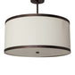 Meyda Lighting Cilindro 28" 4-Light Mahogany Bronze Pendant Light With Eggshell Textrene & Statuario Idalight Shade